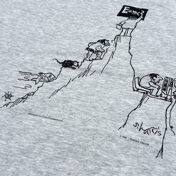 Vintage 90s Einstein E MC 2 Funny Evolution Single Stitch T Shirt Mens Medium - Picture 4 of 9